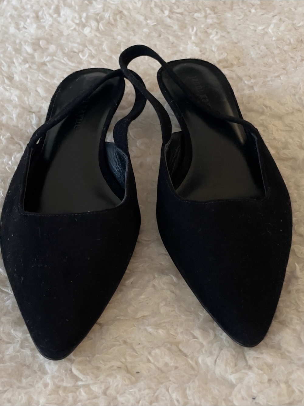 Jenni Kayne Black Pointed Slingback Mules